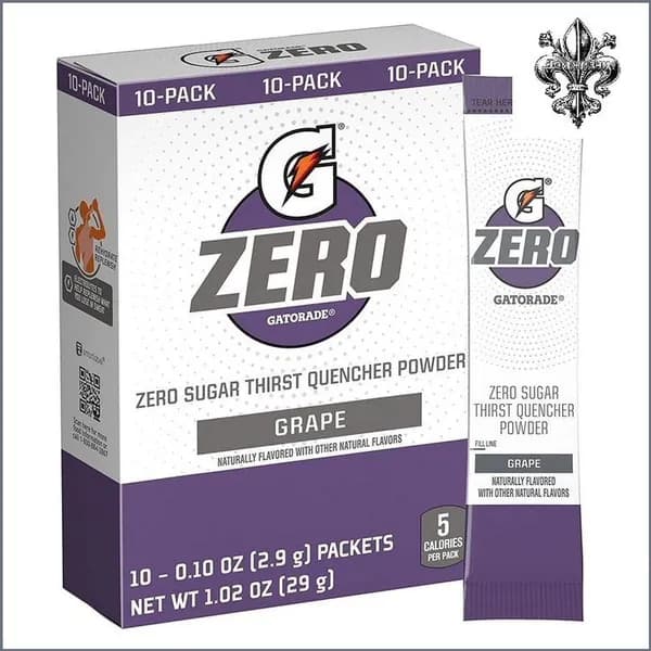 Изотонический стик Gatorade Third Quashed Powder Stick 10 упаковок с нулевым вкусом винограда