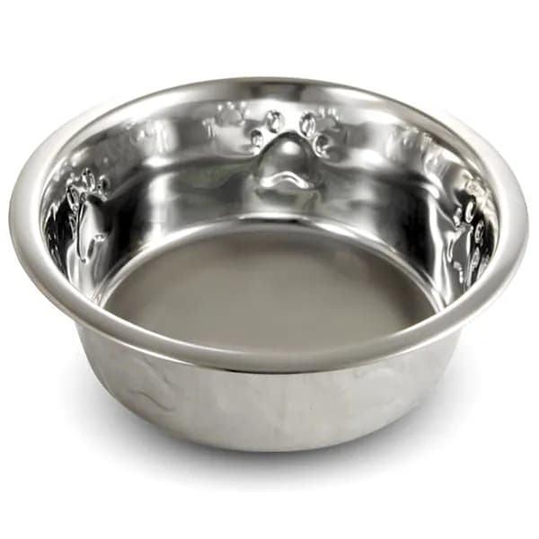Миска для собак металлическая с тиснением Triol, 0,80л