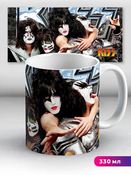 Кружка Kiss Кисс серебро