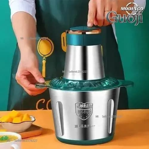 Измельчитель кухонный / мясорубка / кухонный измельчитель из нержавеющей стали, для овощей, фарша, кофе, орехов, портативный, объем чаши 2 литра, мощность 250 Ватт