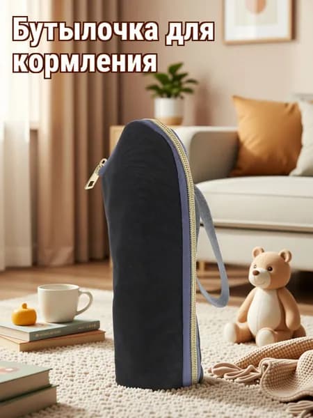 Черная сумка-термос для молочных бутылочек из оксфордской ткани для хранения