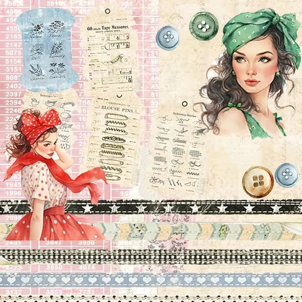 КартонКарта декупажная, для скрапбукинга A5, количество листов: 12