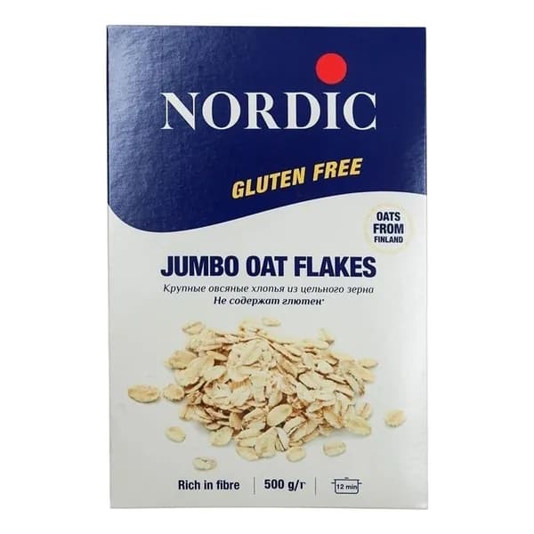 Хлопья Nordic овсяные крупные без глютена 500 г