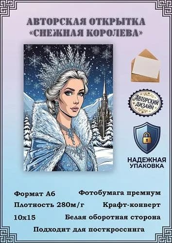 Авторская открытка "Снежная королева"