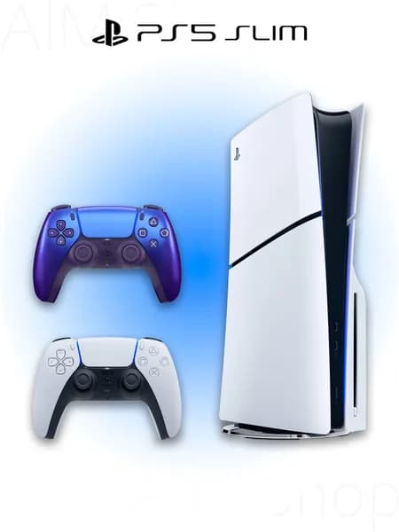 Игровая приставка Sony PlayStation 5 Slim с дисководом + 2 геймпад (индиго, Chroma Indigo)