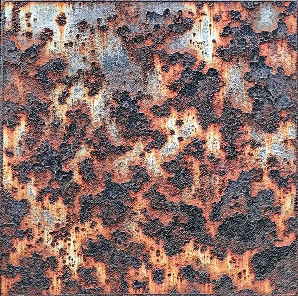 ABS (АБС) пластик чёрный с рисунком "Ржавчина" 1,7х300х300 мм.