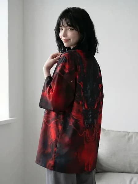 Хаори, корейская оверсайз рубашка