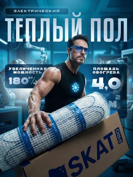 Теплый пол электрический под плитку, ламинат, линолеум SKAT PRO HT MAT-4,0-720 PRO (4 кв.м.