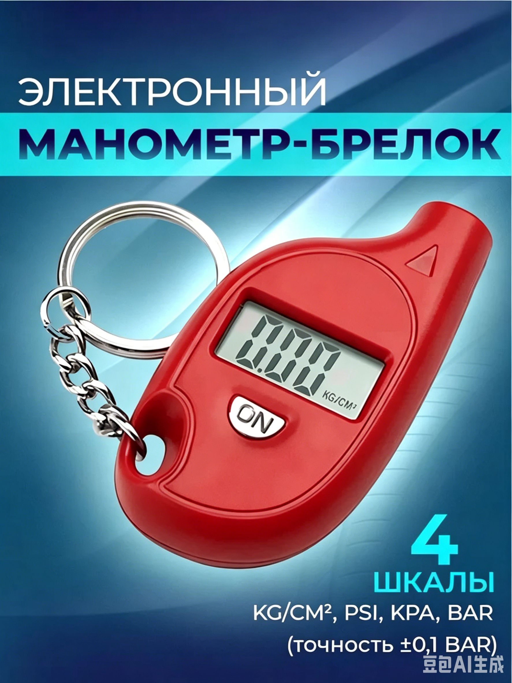 Манометр автомобильный, 1 шт.