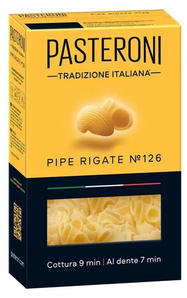 Макаронные изделия Pasteroni Pipe rigate №126, 400 г x 1 шт