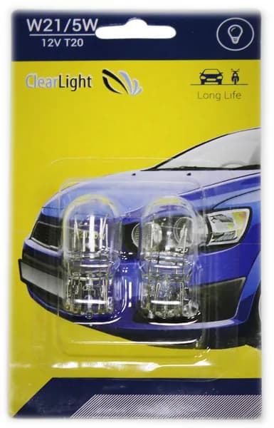 Лампа W21/5W Clearlight 12V блистер 2 шт