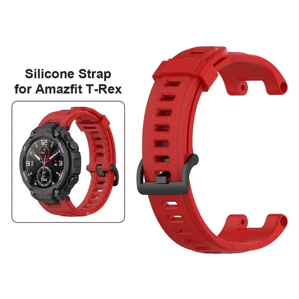 Силиконовый ремешок для часов Amazfit T-Rex и Amazfit T-Rex Pro, красный