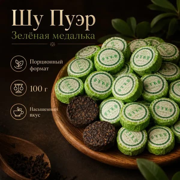Чай зеленый шен пуэр Золотой лист мини точа