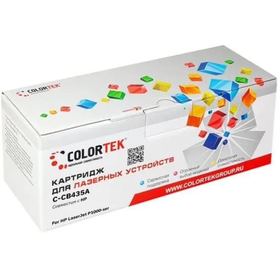 Картридж Colortek CB435A, HP LaserJet P-1005/1006/1007/1008, 1500 стр., черный (HQ-CB435A)