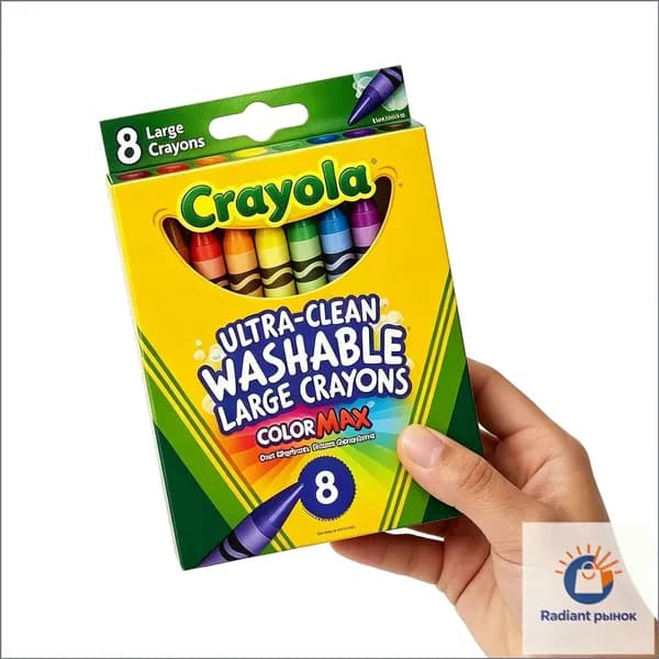 Восковые карандаши Crayola, 24 цвета, увеличенного размера, моющиеся