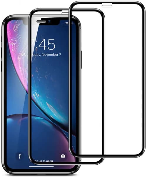 Комплект из 2 шт. Защитное стекло для Apple iPhone 11 Pro Max на весь экран / Противоударное стекло на Эпл Айфон 11 Про Макс с рамкой