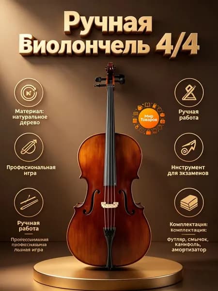 4/4 - Виолончель, чехол и смычок в комплекте