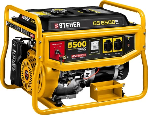 STEHER GS-6500E бензогенератор 6,5 кВт с электростартером для дома и резервного электроснабжения