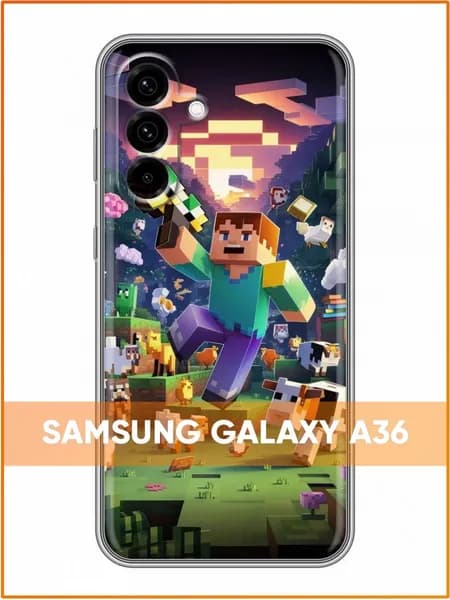 Чехол для Samsung Galaxy A36 с принтом Майнкрафт