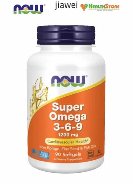 NOW Super Omega 3-6-9 Fish Oil 90 софтгелевых капсул, Нау Супер Омега 3-6-9 1200 мг