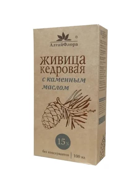 Живица кедровая 15% с каменным маслом, 100 мл. (АлтайФлора)