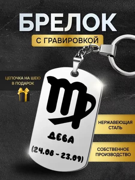 Брелок для ключей Знаки зодиака Дева подарок гороскоп
