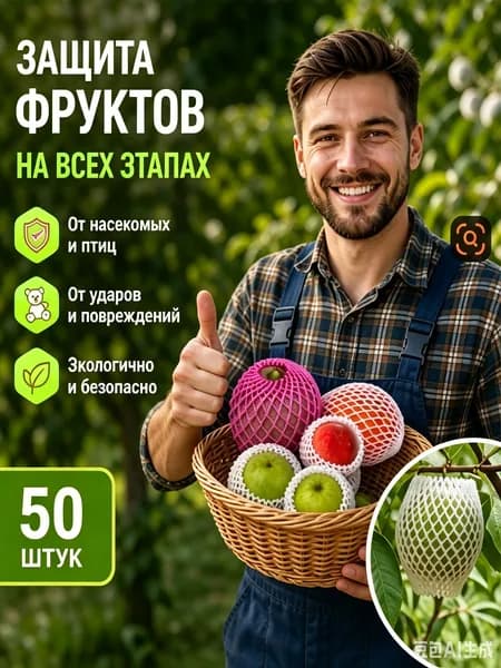 Сетка рукав защитная упаковочная для хрупких предметов, бутылок, фруктов, посуды 50 шт