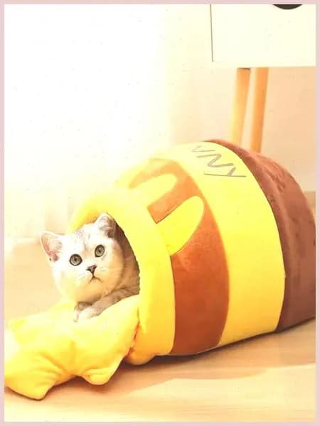 Кошачий домик, лежанка для домашних животных, подходит для кошек и маленьких собак, серый, 37x25x21 см