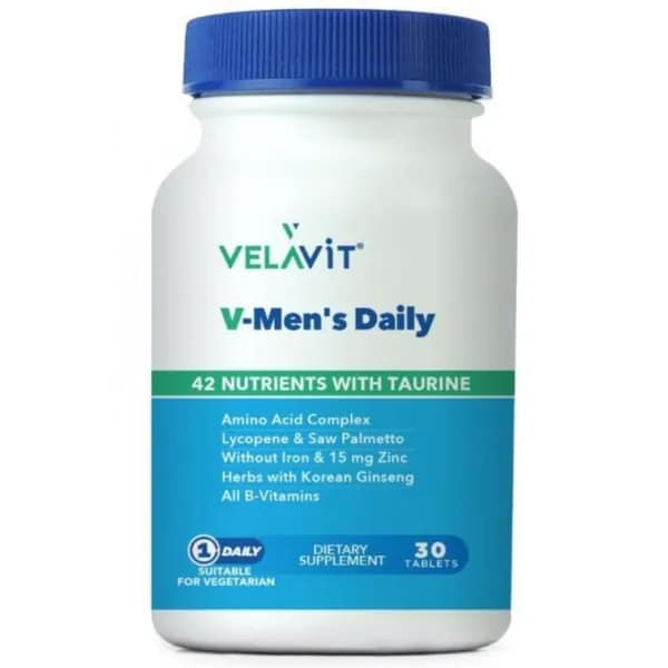 Velavit V-Men's Daily 42 питательных вещества с таурином 30 таблеток