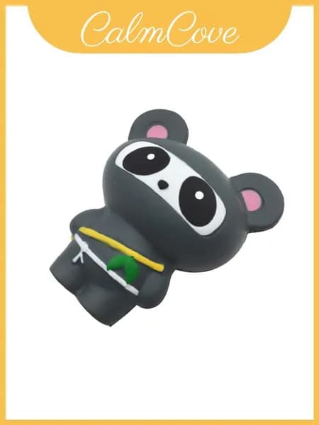 stress-игрушка panda с медленным восстановлением из pu пена для праздников и подарков, серый