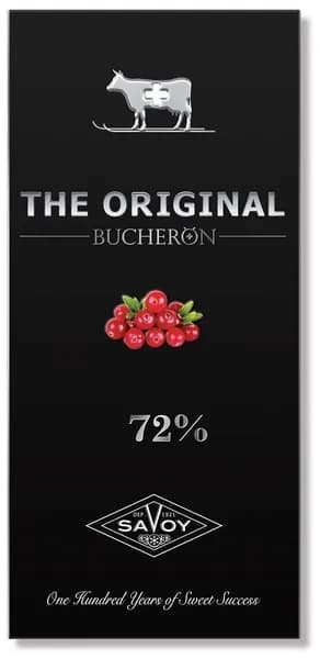 Bucheron Шоколад Original горький с кусочками клюквы, 90 г/