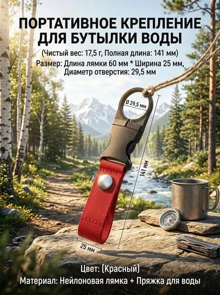 Держатель с карабином для бутылки, 200 мл