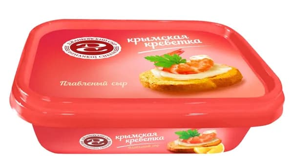 Сыр плавленый пастообразный с крымской креветкой с массовой долей жира в сухом веществе 55% 180г