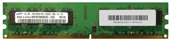Оперативная память 2GB  DDR2 667 Mhz U-DIMM M378T5663DZ3-CE6 DDR2, 667 МГц, 1 x 2 ГБ (M378T5663DZ3-CE6)