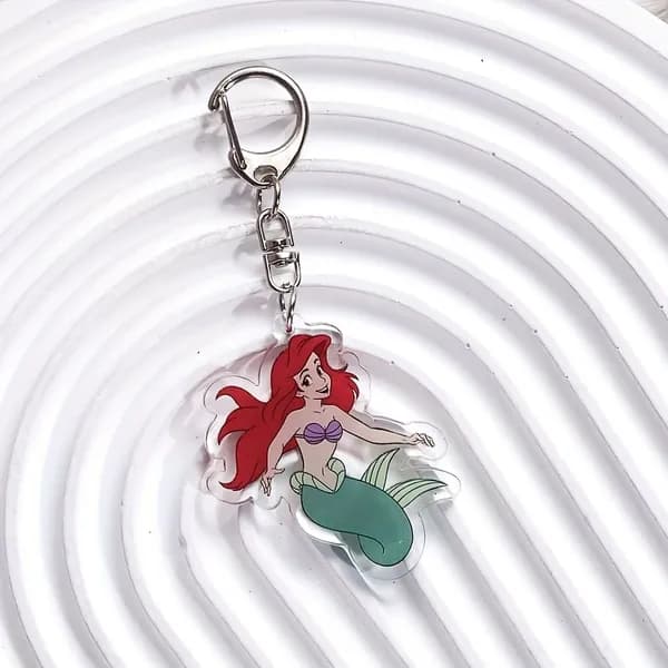 1 Акриловый брелок для ключей Disney Little Mermaid, подходящий для рюкзака