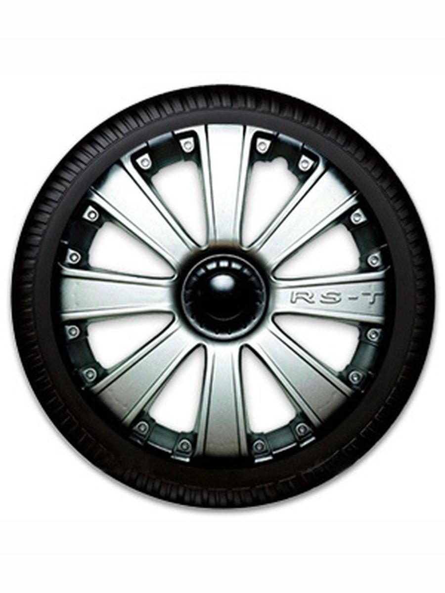Колпаки на колеса 13" RS-T серебристо-черный (пруж.) (2шт)