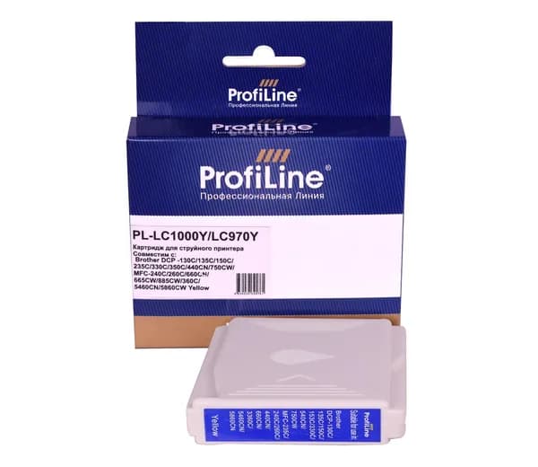 Картридж для струйного принтера LC1000Y/LC970Y ProfiLine для Brother MFC-J200/DCP-130C/DCP-330C/DCP-350C/MFC-240C/MFC-885CW, цвет желтый