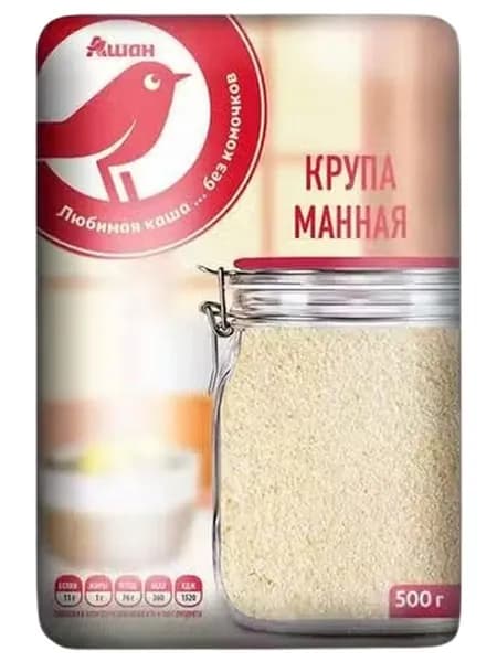 Крупа манная АШАН Красная птица 500 г