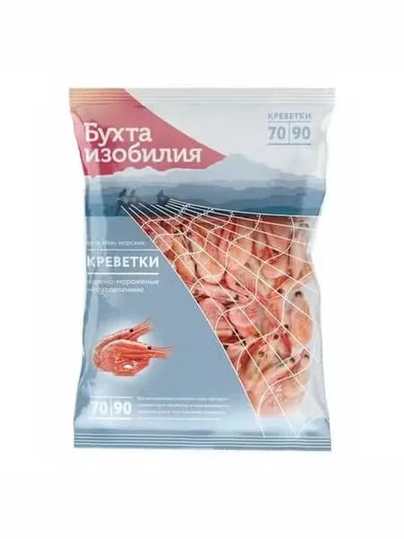 Креветки Бухта изобилия Отборные 70-90+ вареные замороженные 850 г