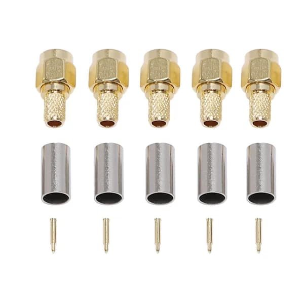 5 шт. SMA Male Plug RF коаксиальный разъем обжимной для RG58 RG142 RG400 LMR1SMA-штекер