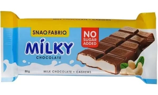 SNAQ FABRIQ Шоколад молочный с молочно-ореховой пастой, 55 г