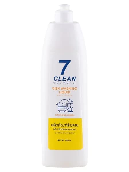 7Clean Средство для мытья посуды с ароматом цитруса и лимона, 450 мл