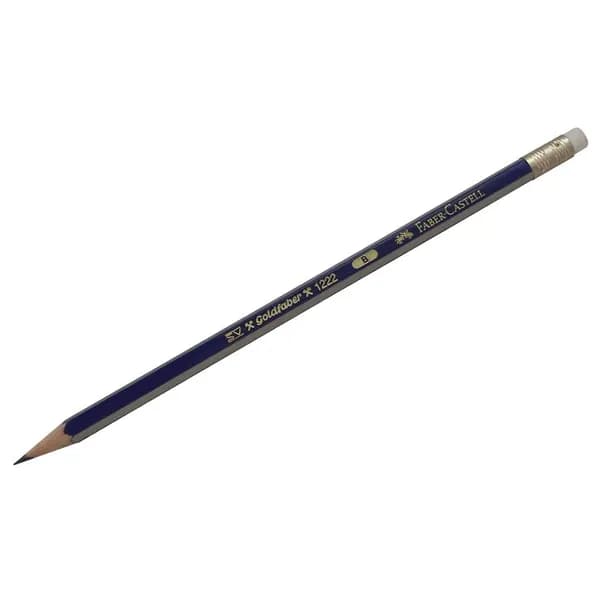 Карандаши чернографитные, В, с ластиком заточенный, Faber-Castell "Goldfaber 1222" (116801)