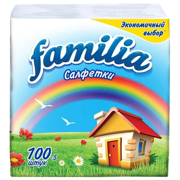 Familia Салфетки бумажные на стол 24*23 100шт