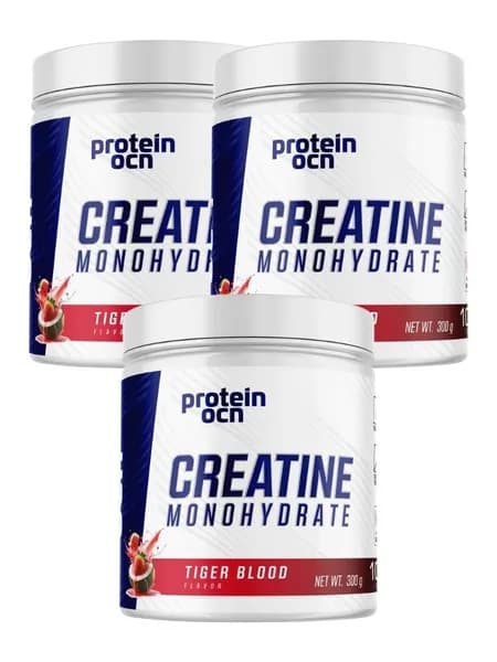 Protein Ocean Creatine Monohydrate, Креатин моногидрат со вкусом Кровь тигра, микронизированный, 900 г, набор из 3 упаковок