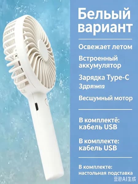 Портативный вентилятор 1776043360126445079561980, белый