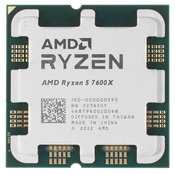 Процессор AMD AM5 Ryzen 5 7600X Raphael (6C/12T/4.7-5.3GHz/32Mb/GPU/105W) OEM (100-000000593)