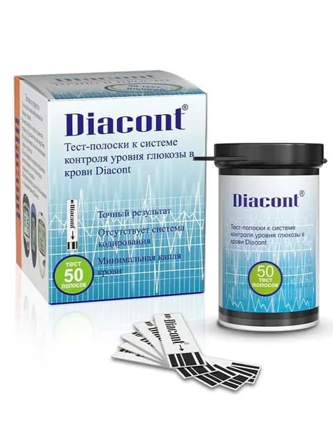 Тест полоски для глюкометра Diacont (Диаконт), 50 шт