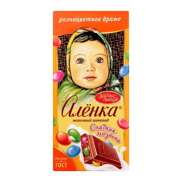Шоколад Алёнка с разноцветным драже 90г/75г