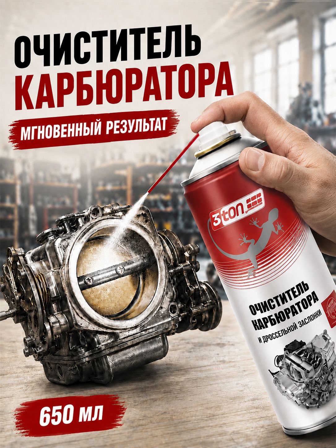 Очиститель карбюратора и дроссельной заслонки 3ton, 650 мл